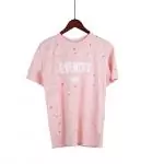 givenchy t-shirt paris logo holes pink